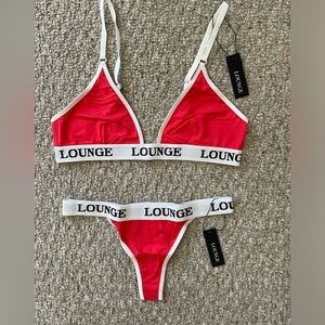 Lounge underwear set. Bra and thong